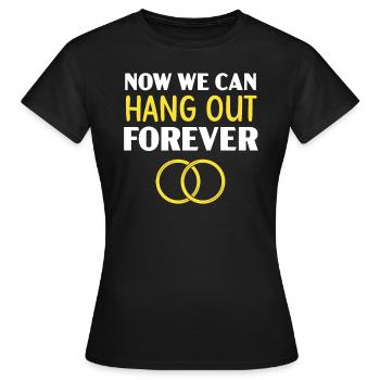 Mariage le jour du mariage des mariés Mariage juste marié - T-shirt Femme - noir - Devant - AI Model Female 172 dark (172cm)