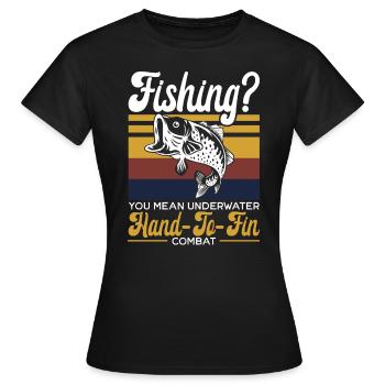 Handfischen Fischer Noodling Liebhaber Fischer Fisch - Frauen T-Shirt - Schwarz - Vorne - AI Model Female 172 dark (172cm)