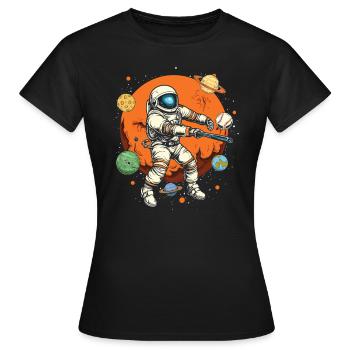 Baseball Astronaut Baseball Player Outerspace - Women's T-Shirt - black - Front - AI Model Female 172 dark (172cm)