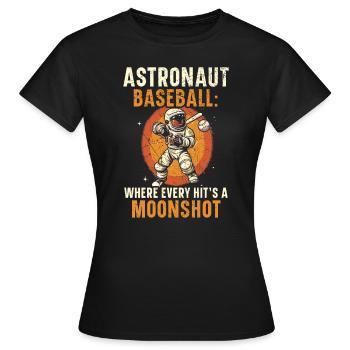 Baseball Astronaut Baseball Player Outerspace - Women's T-Shirt - black - Front - AI Model Female 172 dark (172cm)