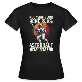 Baseball Astronaut Baseball Player Outerspace - Women's T-Shirt - black - Front - AI Model Female 172 dark (172cm)