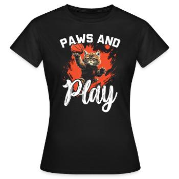 Basketball Cat Basketteur Joueur de basket-ball J’aime le basket-ball - T-shirt Femme - noir - Devant - AI Model Female 172 dark (172cm)