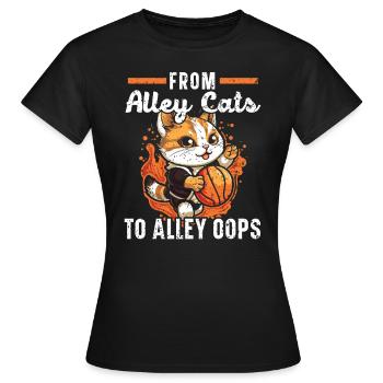Basketball Cat Basketteur Joueur de basket-ball J’aime le basket-ball - T-shirt Femme - noir - Devant - AI Model Female 172 dark (172cm)