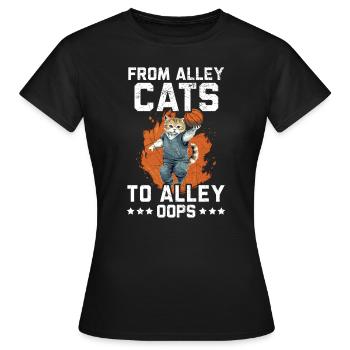 Basketball Cat Basketteur Joueur de basket-ball J’aime le basket-ball - T-shirt Femme - noir - Devant - AI Model Female 172 dark (172cm)
