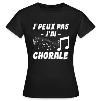 Je Peux Pas J'ai Chorale - T-shirt Femme - noir - Devant - AI Model Female 172 dark (172cm)