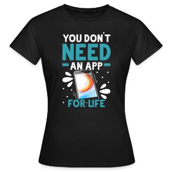 Digital Detox Mobile Phone Fasting Go Offline - T-shirt Femme - noir - Devant - AI Model Female 172 dark (172cm)