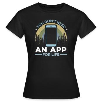 Digital Detox Mobile Phone Fasting Go Offline - T-shirt Femme - noir - Devant - AI Model Female 172 dark (172cm)