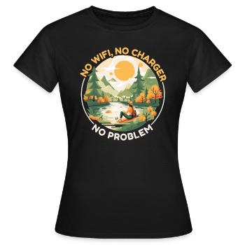 Digital Detox Mobile Phone Fasting Go Offline - T-shirt Femme - noir - Devant - AI Model Female 172 dark (172cm)