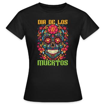 Dia de los Muertos Sugar Skull Mexikanischer Feiertag - Frauen T-Shirt - Schwarz - Vorne - AI Model Female 172 dark (172cm)