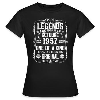 Oktober 1957 Legenden wurden im Oktober 1957 geboren - Frauen T-Shirt - Schwarz - Vorne - AI Model Female 172 dark (172cm)