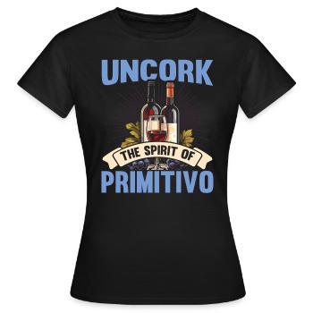 Primitivo Weinliebhaber Weinrebe Glas Alkohol Trinken - Frauen T-Shirt - Schwarz - Vorne - AI Model Female 172 dark (172cm)