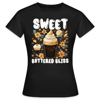 Butterscotch Süßes Karamell Essen Feinschmeckerbutter - Frauen T-Shirt - Schwarz - Vorne - AI Model Female 172 dark (172cm)