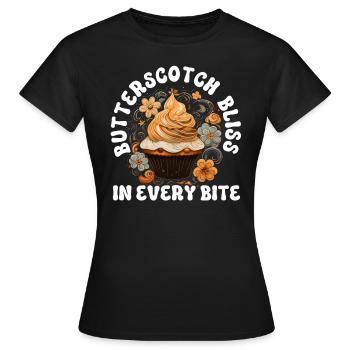 Butterscotch Süßes Karamell Essen Feinschmeckerbutter - Frauen T-Shirt - Schwarz - Vorne - AI Model Female 172 dark (172cm)