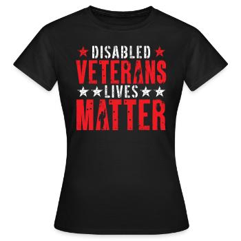 Ancien combattant handicapé militaire soldat de l’armée des États-Unis - T-shirt Femme - noir - Devant - AI Model Female 172 dark (172cm)