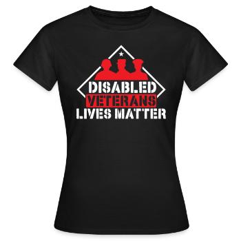 Ancien combattant handicapé militaire soldat de l’armée des États-Unis - T-shirt Femme - noir - Devant - AI Model Female 172 dark (172cm)