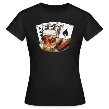 Zigarrenrauchen Tabakrauchen Zigarettenraucher Zigarre - Frauen T-Shirt - Schwarz - Vorne - AI Model Female 172 dark (172cm)