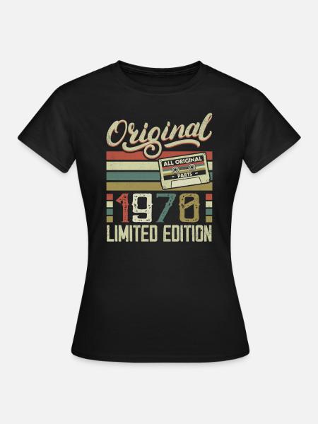 Jahrgang 1970er Retro 1970er Jahre Geburtstagsgeschenk - Frauen T-Shirt - Schwarz