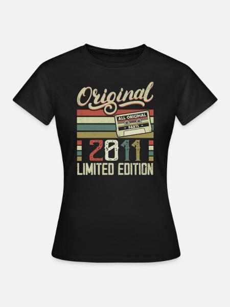 Vintage 2011 Retro Geburtstagsgeschenk 2011 - Frauen T-Shirt - Schwarz