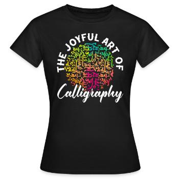 Arabic Calligraphy Calligraphic Writing Lettering - Women's T-Shirt - black - Front - AI Model Female 172 dark (172cm)