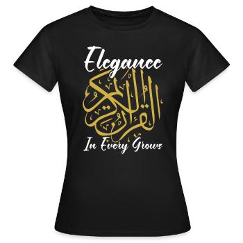 Arabic Calligraphy Calligraphic Writing Lettering - Women's T-Shirt - black - Front - AI Model Female 172 dark (172cm)