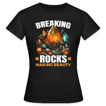 Lapidaire artiste pierres précieuses Pierre de collecte Pierre - T-shirt Femme - noir - Devant - AI Model Female 172 dark (172cm)