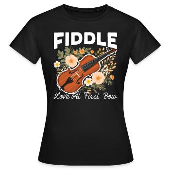 Fiddle Player Violinist Instrument Musician - Women's T-Shirt - black - Front - AI Model Female 172 dark (172cm)