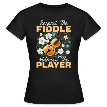 Fiddle Player Violinist Instrument Musician - Women's T-Shirt - black - Front - AI Model Female 172 dark (172cm)