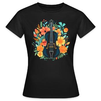 Fiddle Player Violinist Instrument Musician - Women's T-Shirt - black - Front - AI Model Female 172 dark (172cm)
