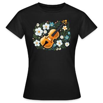 Fiddle Player Violinist Instrument Musician - Women's T-Shirt - black - Front - AI Model Female 172 dark (172cm)