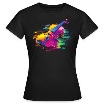 Fiddle Player Violinist Instrument Musician - Women's T-Shirt - black - Front - AI Model Female 172 dark (172cm)