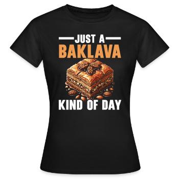 Baklava Pâtisserie Dessert Gourmand Moyen-Orient - T-shirt Femme - noir - Devant - AI Model Female 172 dark (172cm)