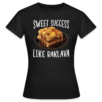 Baklava Pâtisserie Dessert Gourmand Moyen-Orient - T-shirt Femme - noir - Devant - AI Model Female 172 dark (172cm)