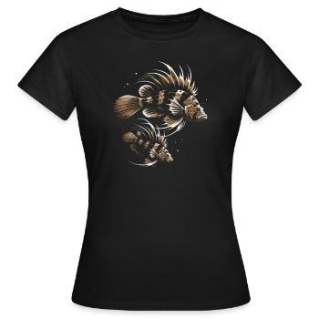 Bristlenose Plecos Fish Lover Aquarium d’eau douce - T-shirt Femme - noir - Devant - AI Model Female 172 dark (172cm)