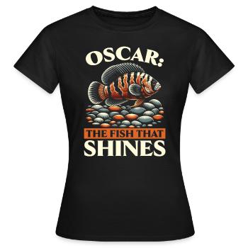 Oscar Fish Lover Aquarium d’aquariophilie d’eau douce - T-shirt Femme - noir - Devant - AI Model Female 172 dark (172cm)