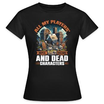 Jeu de rôle RPG Maître du jeu vidéo Gamer - T-shirt Femme - noir - Devant - AI Model Female 172 dark (172cm)