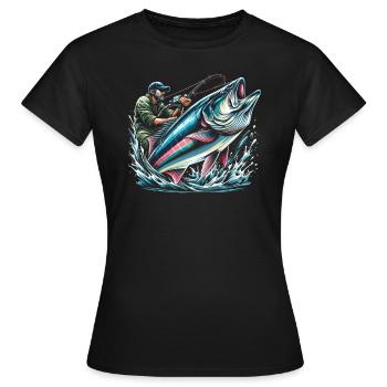 Cobia Amateur De Pêche Attrapeur De Poissons Pêcheur Pêcheur - T-shirt Femme - noir - Devant - AI Model Female 172 dark (172cm)
