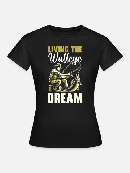 Zander Angeln Fischfänger Fischer - Frauen T-Shirt - Schwarz