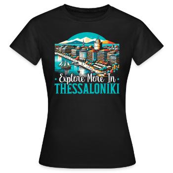Thessaloniki Griechenland Reisen Europa Griechisch - Frauen T-Shirt - Schwarz - Vorne - AI Model Female 172 dark (172cm)