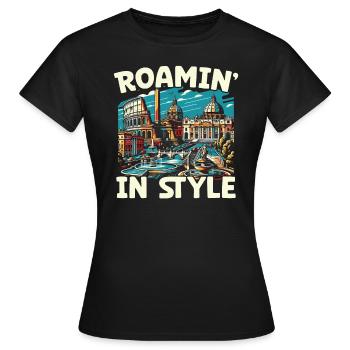 Rom Italien Reisen Italienisch Roma Italia I Love Rome - Frauen T-Shirt - Schwarz - Vorne - AI Model Female 172 dark (172cm)