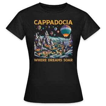 Kappadokien Türkei Reisen Ich liebe Istanbul - Frauen T-Shirt - Schwarz - Vorne - AI Model Female 172 dark (172cm)