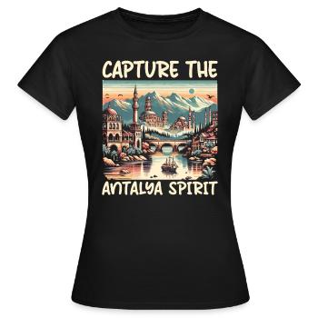 Antalya Turquie Voyage Vacances J’aime la Turquie - T-shirt Femme - noir - Devant - AI Model Female 172 dark (172cm)