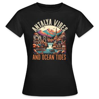 Antalya Turquie Voyage Vacances J’aime la Turquie - T-shirt Femme - noir - Devant - AI Model Female 172 dark (172cm)