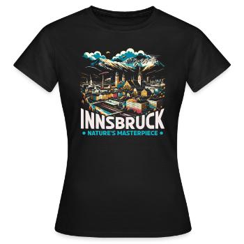 Innsbruck Autriche Voyage Vacances Autrichien - T-shirt Femme - noir - Devant - AI Model Female 172 dark (172cm)