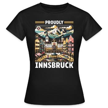 Innsbruck Autriche Voyage Vacances Autrichien - T-shirt Femme - noir - Devant - AI Model Female 172 dark (172cm)