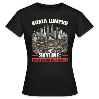 Kuala Lumpur Malaysia Reisen Urlaub Malaysisch - Frauen T-Shirt - Schwarz - Vorne - AI Model Female 172 dark (172cm)