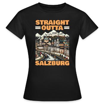 Salzburg Österreich Reisen Urlaubsland Österreich - Frauen T-Shirt - Schwarz - Vorne - AI Model Female 172 dark (172cm)
