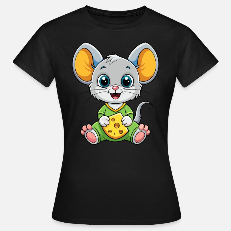 Cheese Loving Mouse - Women's T-Shirt - black