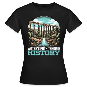 Aqueducs romains Ingénierie romaine Rome antique - T-shirt Femme - noir - Devant - AI Model Female 172 dark (172cm)