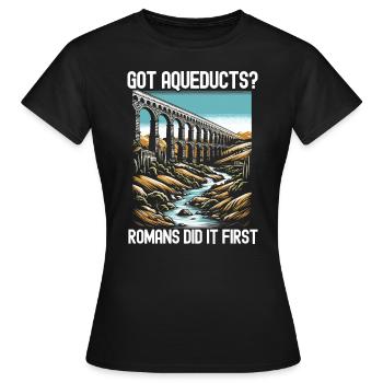 Aqueducs romains Ingénierie romaine Rome antique - T-shirt Femme - noir - Devant - AI Model Female 172 dark (172cm)