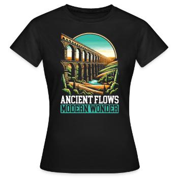 Aqueducs romains Ingénierie romaine Rome antique - T-shirt Femme - noir - Devant - AI Model Female 172 dark (172cm)